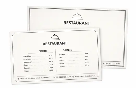 Çift taraflı baskılı amerikan servis